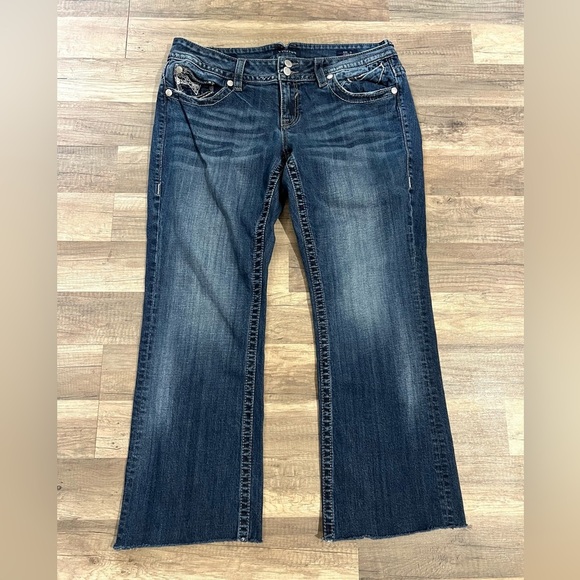 Vigoss Denim - Vigoss The Dallas Slim Boot Woman’s Dark Wash Sturdy Western Bling Jeans 16